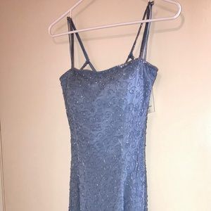 BRAND NEW Fully Beaded Periwinkle Dress, Sz 0/1/2 One of a kind